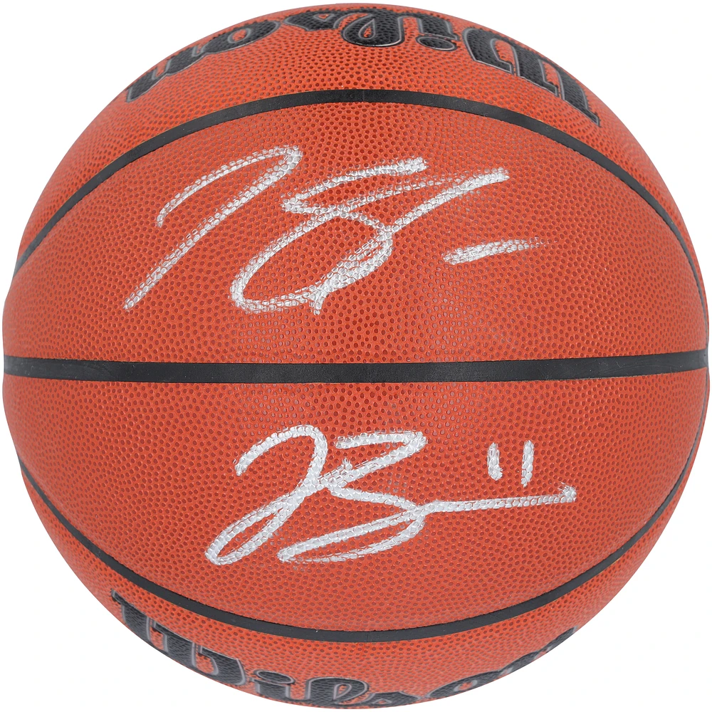Jalen Brunson, Karl-Anthony Towns New York Knicks Autographed New York Knicks Wilson Authentic Series Indoor/Outdoor Basketball