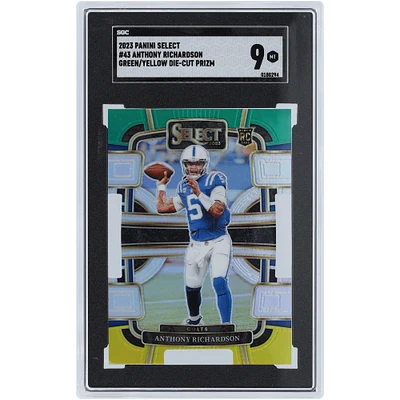 Anthony Richardson Indianapolis Colts 2023 Panini Select Green & Yellow Die Cut Prizm #43 SGC Authenticated 9 Rookie Card