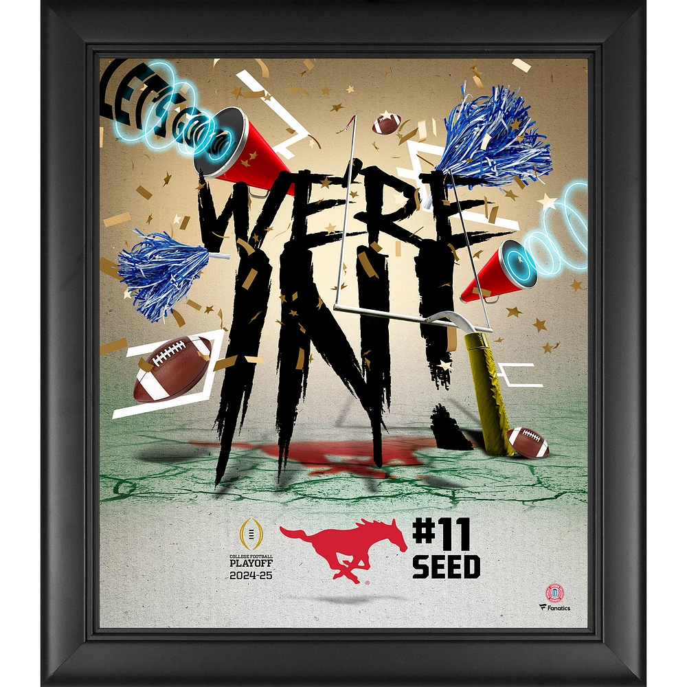 SMU Mustangs 2024-25 College Football Playoff Framed 15" x 17" We're In Collage
