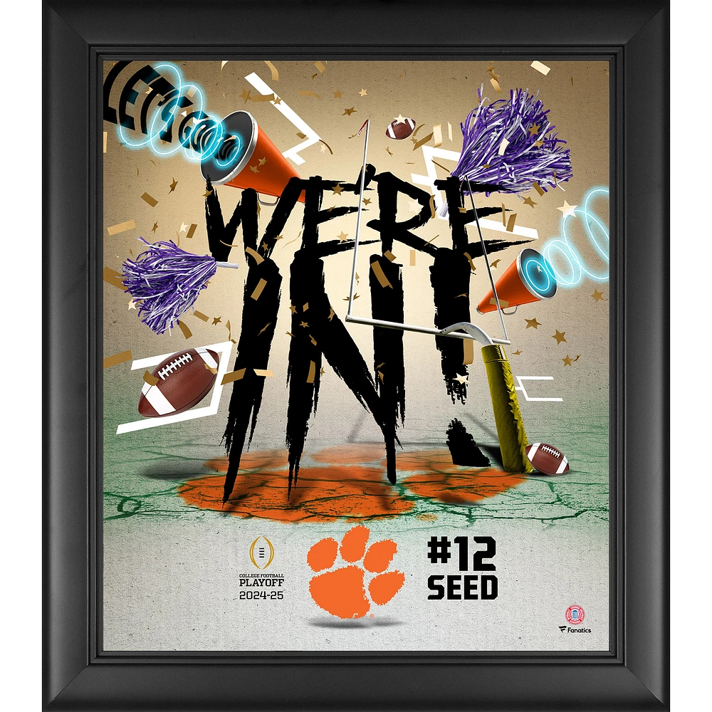 Clemson Tigers 2024-25 College Football Playoff Framed 15" x 17" We're In Collage