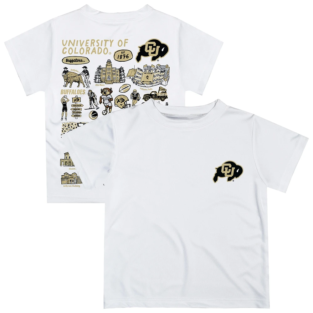 Infant Vive La Fete White Colorado Buffaloes Impressions Artwork T-Shirt