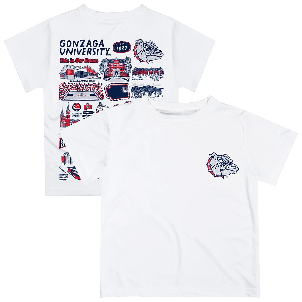 Infant Vive La Fete White Gonzaga Bulldogs Impressions Artwork T-Shirt