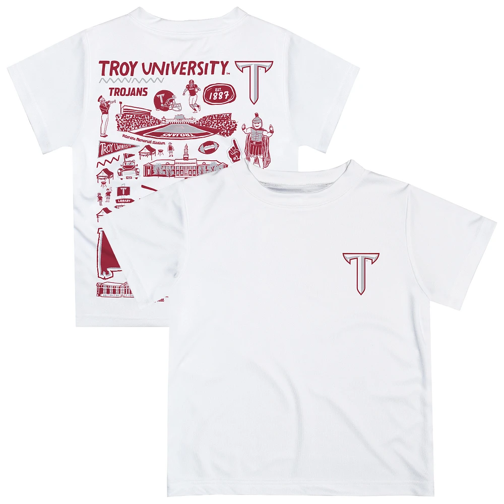 Infant Vive La Fete White Troy University Trojans Impressions Artwork T-Shirt