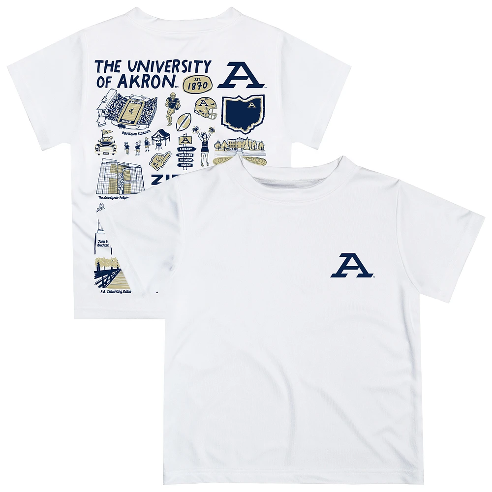 Infant Vive La Fete White Akron Zips Impressions Artwork T-Shirt