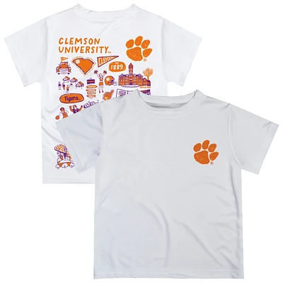 Toddler Vive La Fete White Clemson Tigers Impressions Artwork T-Shirt