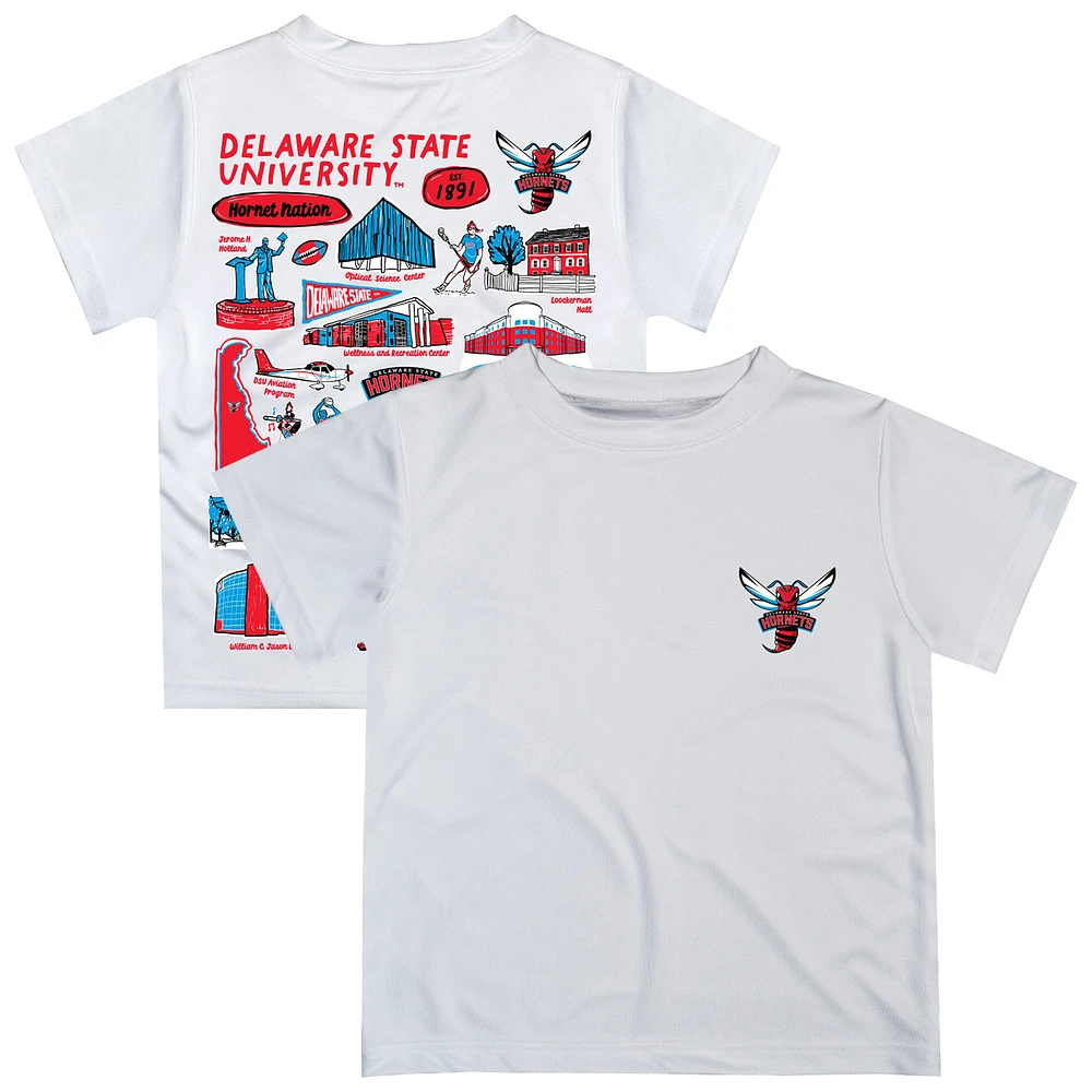 Toddler Vive La Fete White Delaware State Hornets Impressions Artwork T-Shirt
