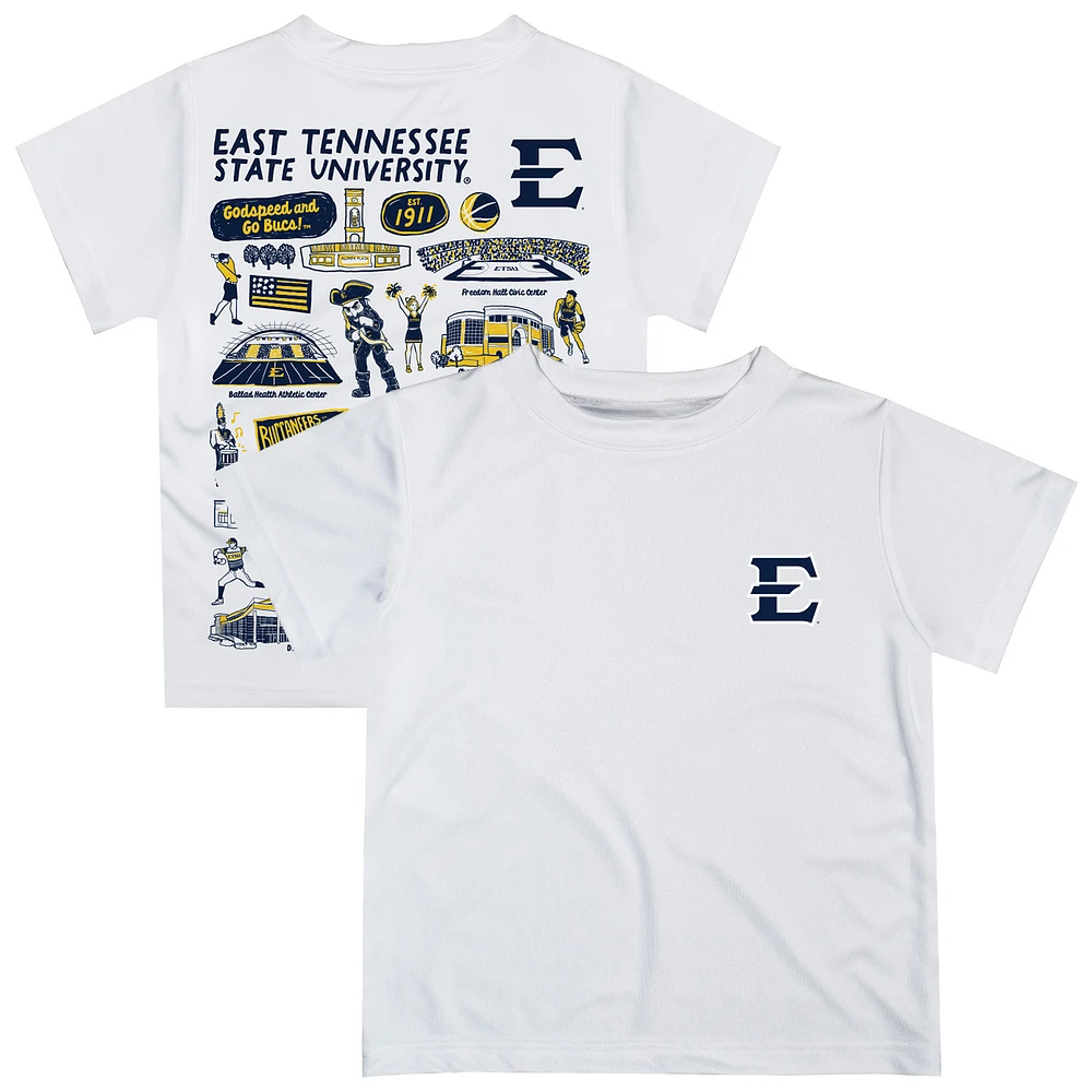 Toddler Vive La Fete White ETSU Buccaneers Impressions Artwork T-Shirt