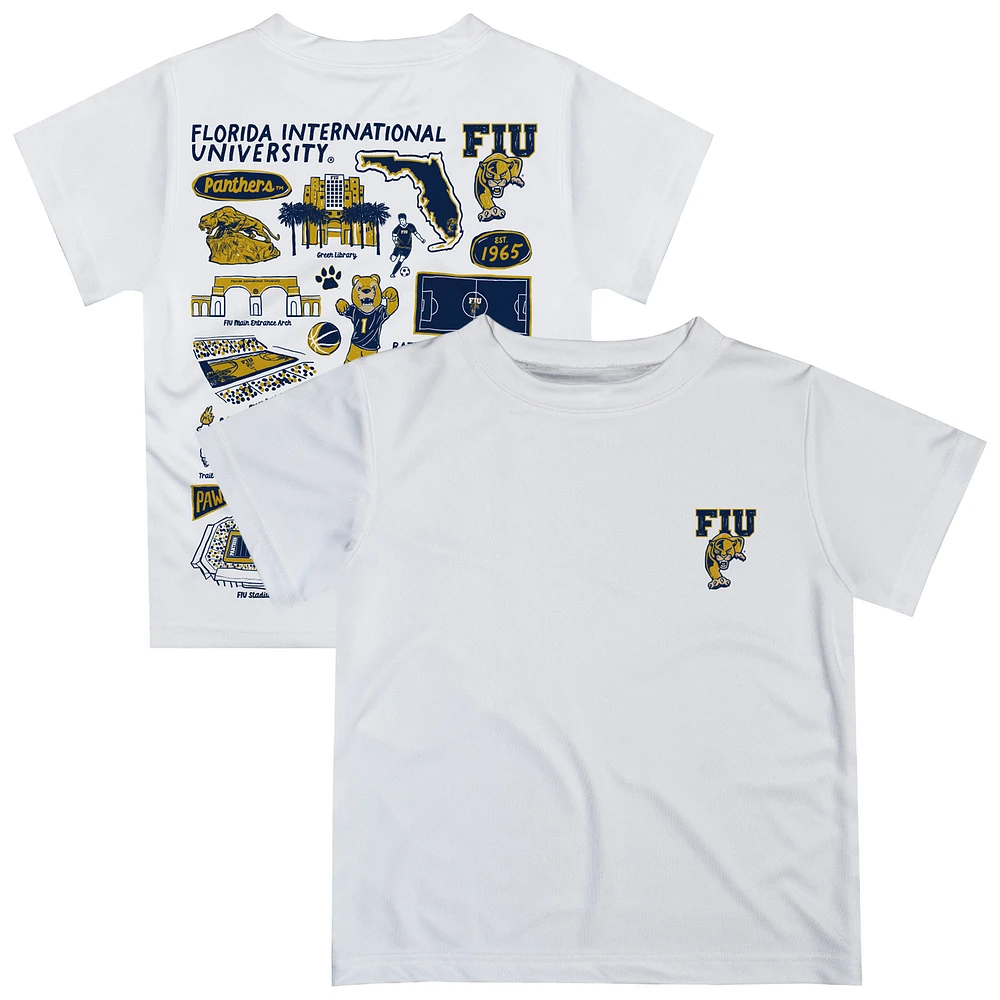 Toddler Vive La Fete White FIU Panthers Impressions Artwork T-Shirt