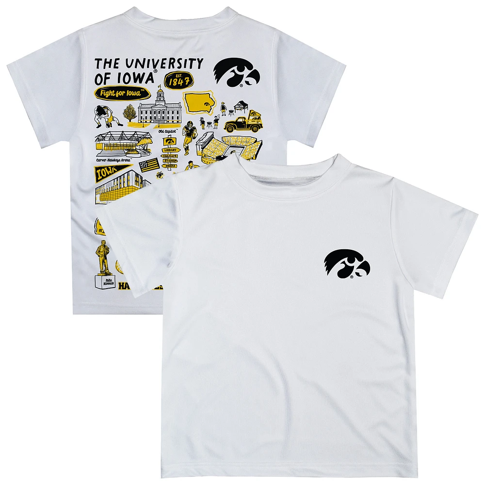 Toddler Vive La Fete White Iowa Hawkeyes Impressions Artwork T-Shirt