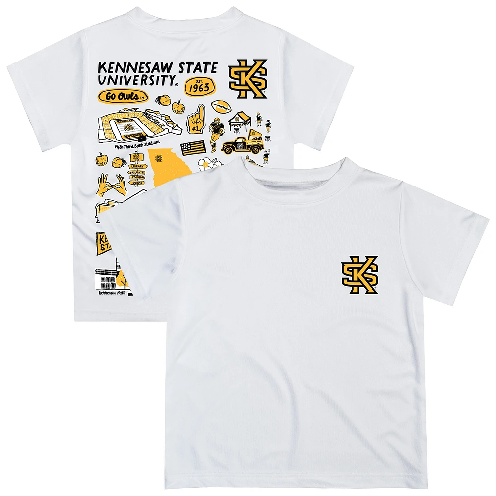 Toddler Vive La Fete White Kennesaw State Owls Impressions Artwork T-Shirt