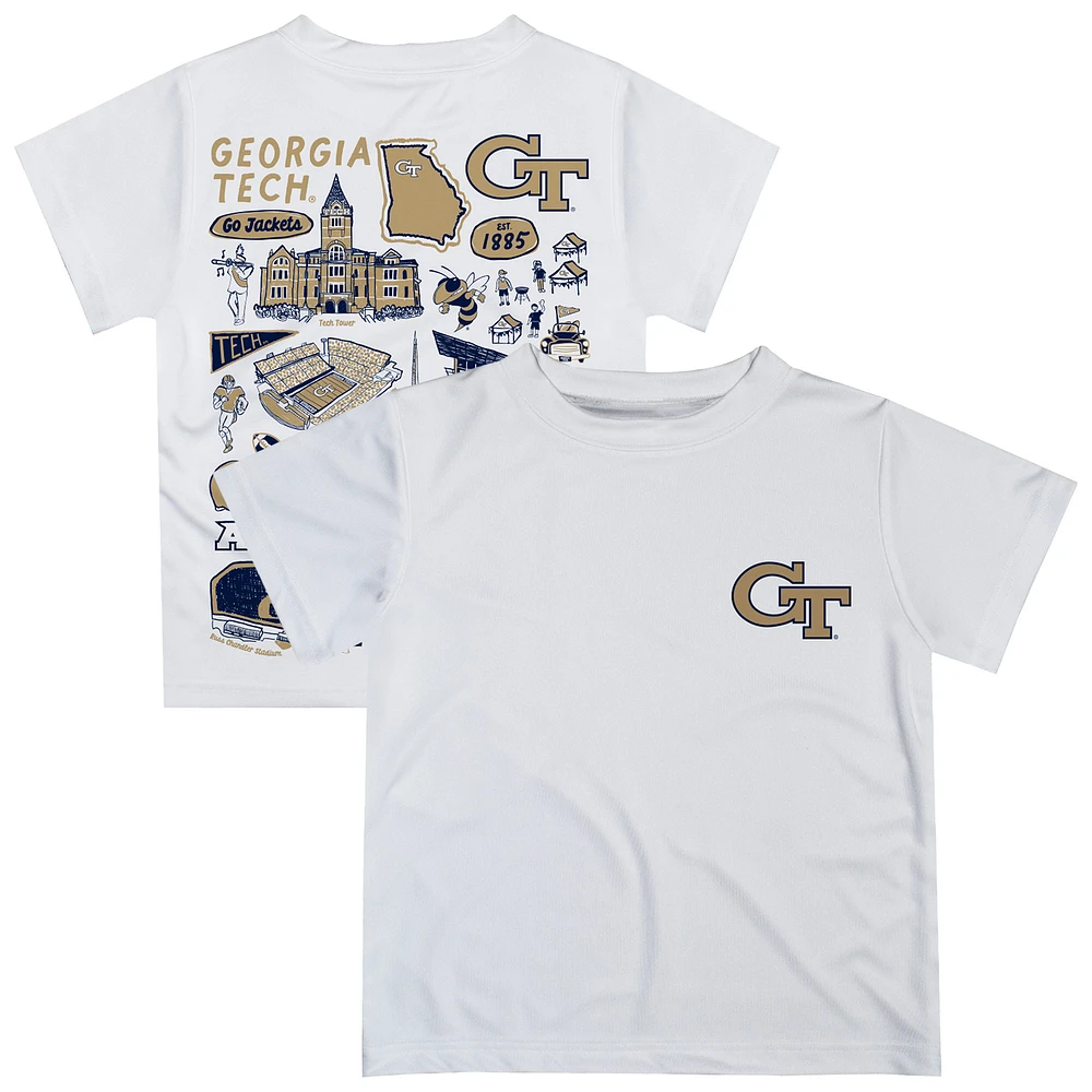 Toddler Vive La Fete White Georgia Tech Yellow Jackets Impressions Artwork T-Shirt