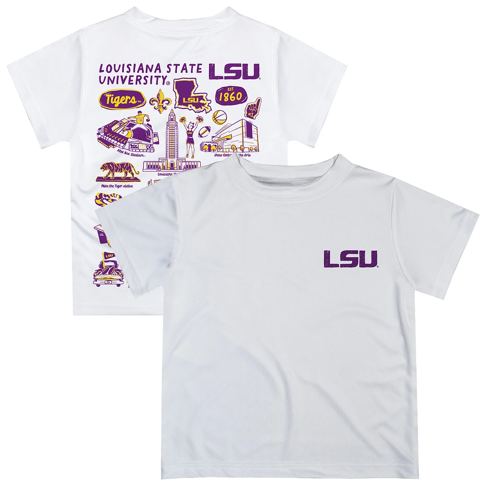 Toddler Vive La Fete White LSU Tigers Impressions Artwork T-Shirt