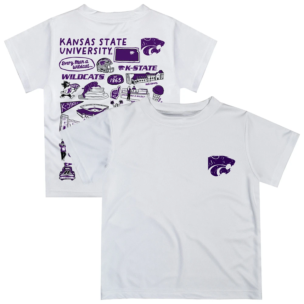 Toddler Vive La Fete White Kansas State Wildcats Impressions Artwork T-Shirt