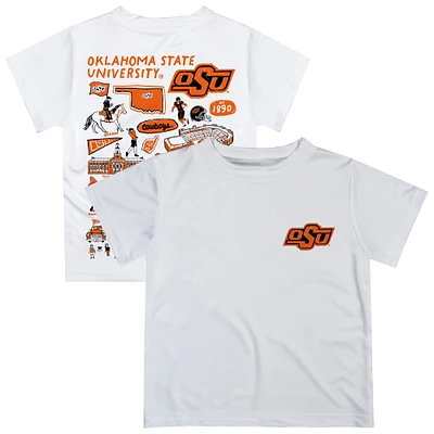 Toddler Vive La Fete White Oklahoma State Cowboys Impressions Artwork T-Shirt