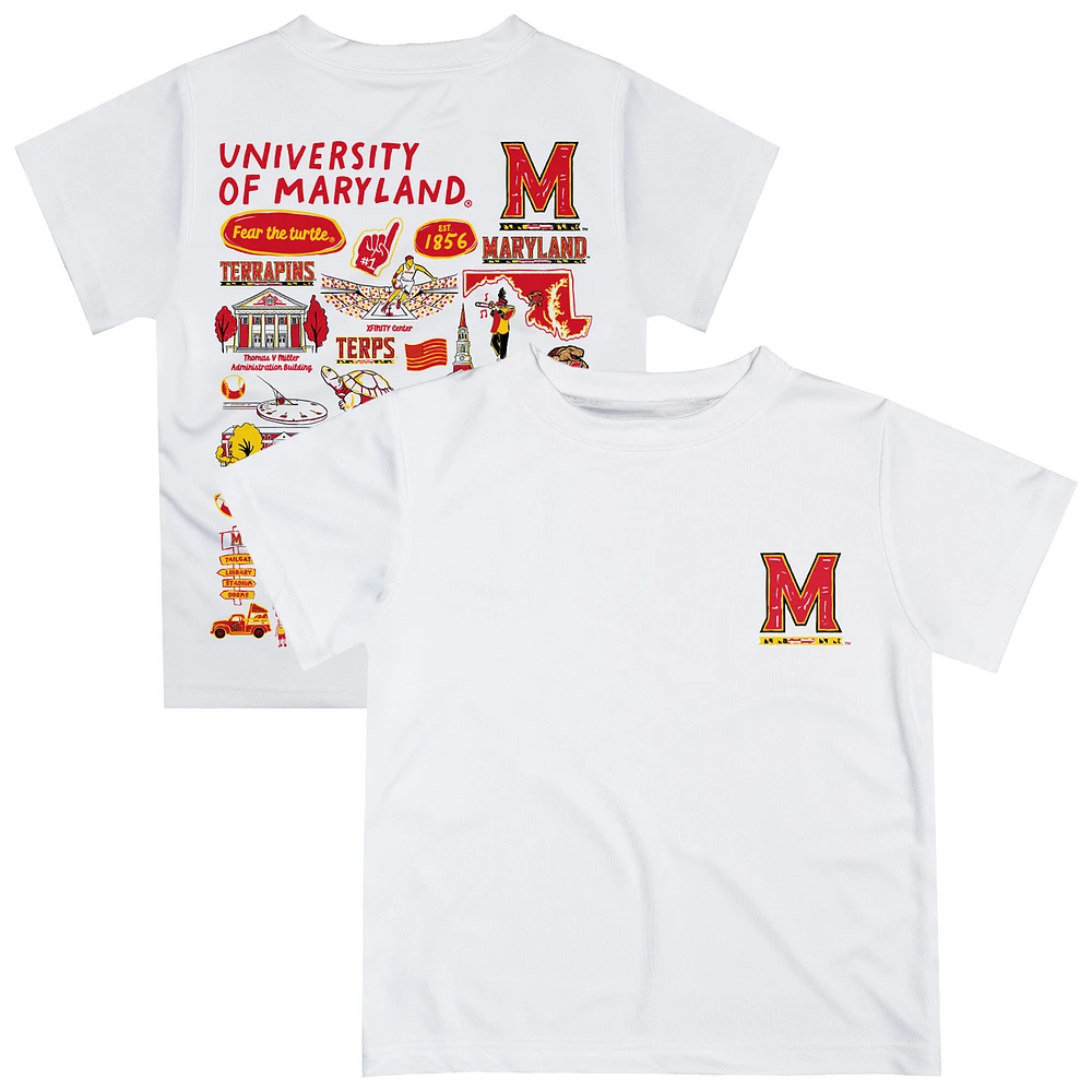 Toddler Vive La Fete White Maryland Terrapins Impressions Artwork T-Shirt