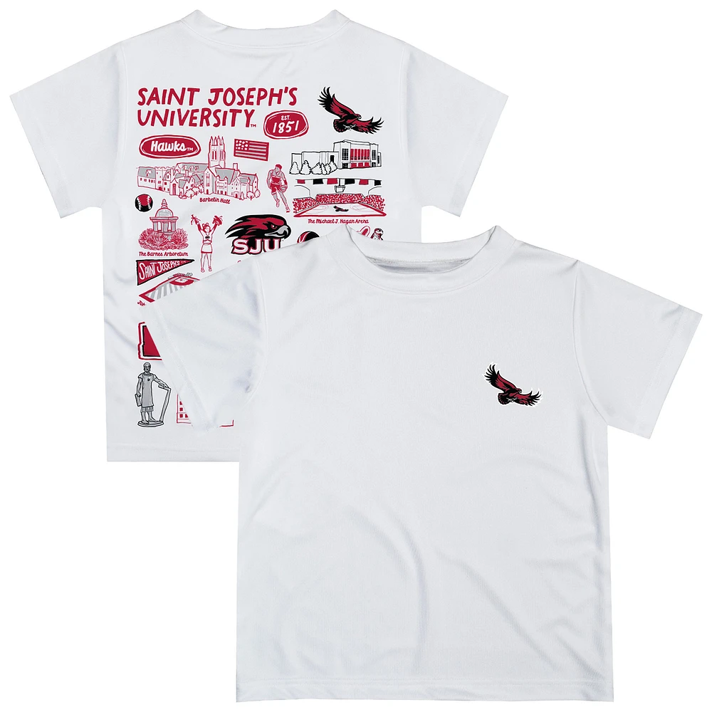 Toddler Vive La Fete White Saint Joseph's Hawks Impressions Artwork T-Shirt