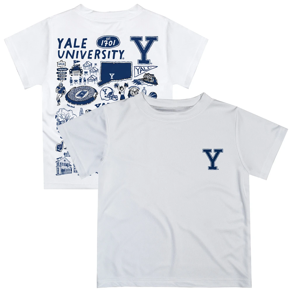 Toddler Vive La Fete White Yale Bulldogs Impressions Artwork T-Shirt