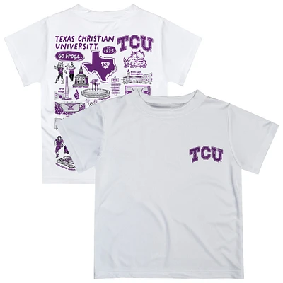 Toddler Vive La Fete White TCU Horned Frogs Impressions Artwork T-Shirt