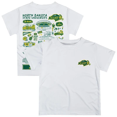 Toddler Vive La Fete White NDSU Bison Impressions Artwork T-Shirt