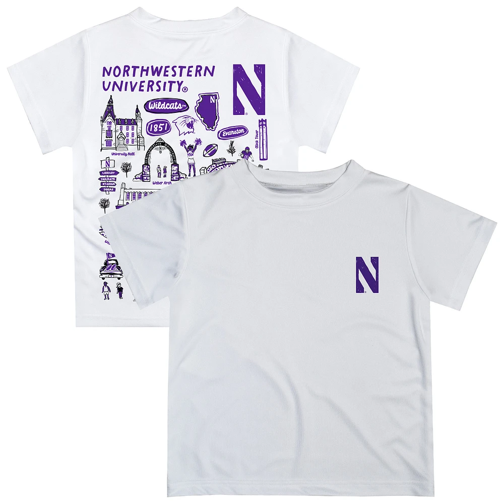 Toddler Vive La Fete White Northwestern Wildcats Impressions Artwork T-Shirt