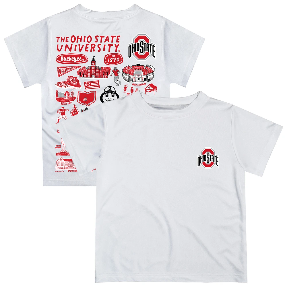 Toddler Vive La Fete White Ohio State Buckeyes Impressions Artwork T-Shirt
