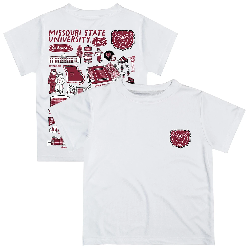 Toddler Vive La Fete White Missouri State University Bears Impressions Artwork T-Shirt