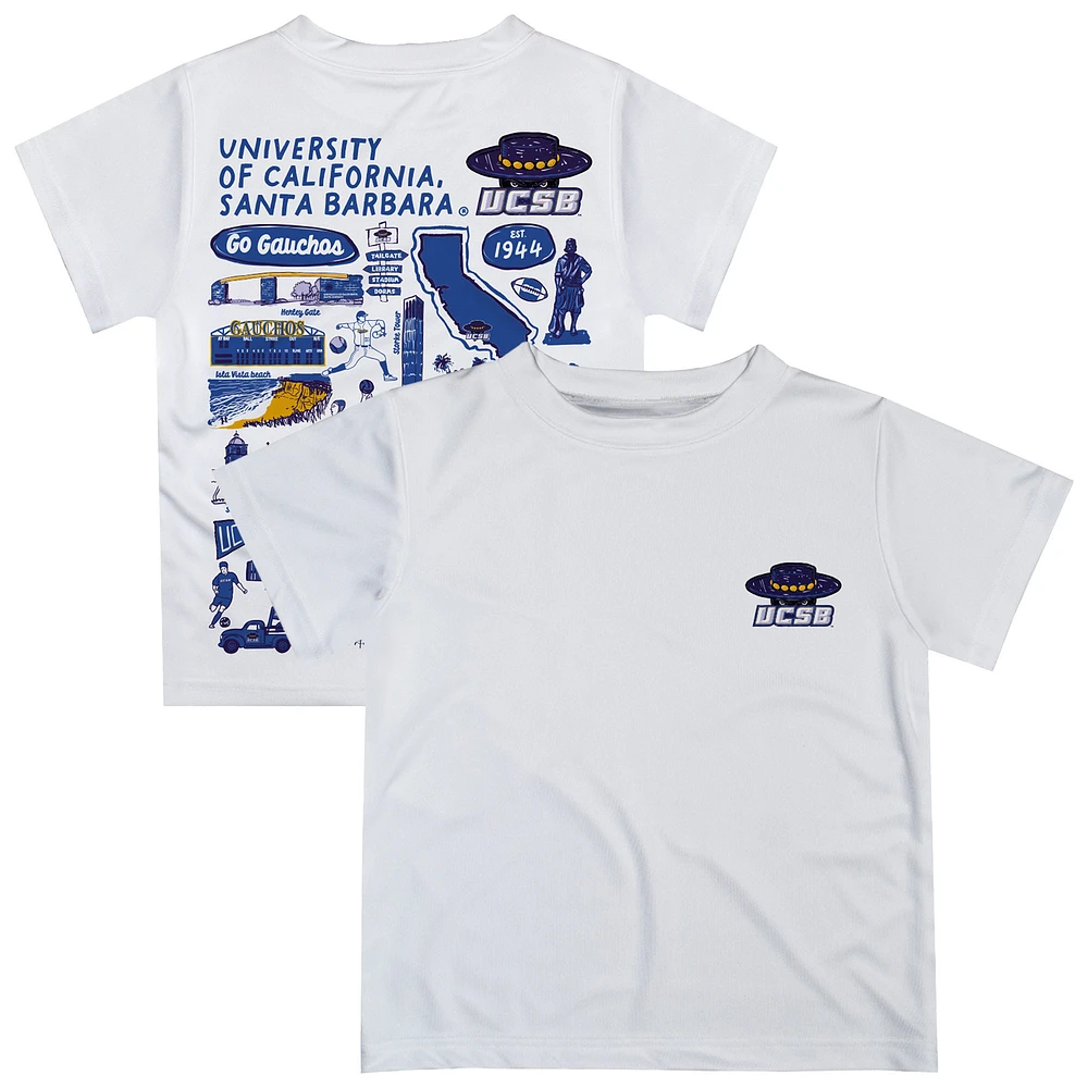 Toddler Vive La Fete White UC Santa Barbara Gauchos Impressions Artwork T-Shirt