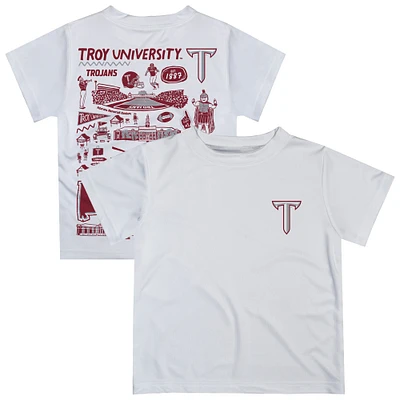 Toddler Vive La Fete White Troy University Trojans Impressions Artwork T-Shirt