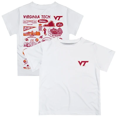 Toddler Vive La Fete White Virginia Tech Hokies Impressions Artwork T-Shirt
