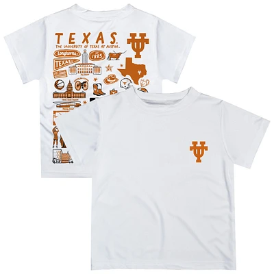Toddler Vive La Fete White Texas Longhorns Impressions Artwork T-Shirt