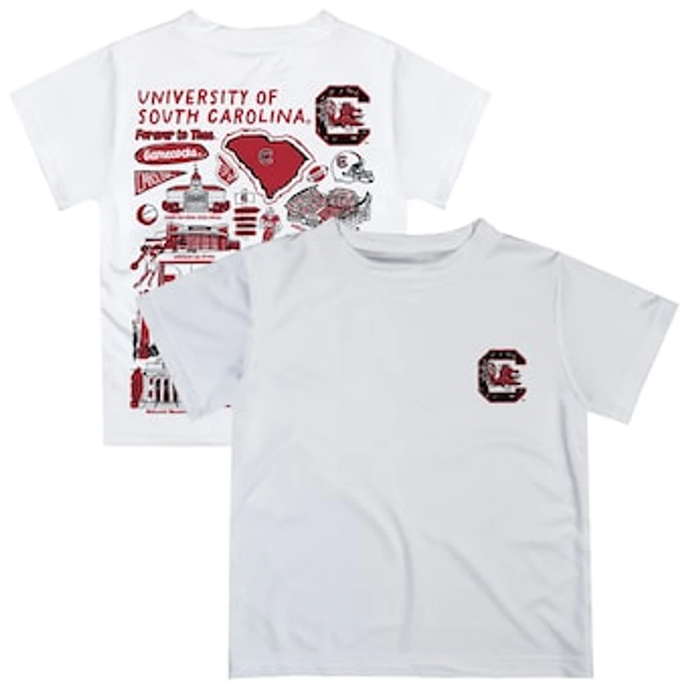 Toddler Vive La Fete White South Carolina Gamecocks Impressions Artwork T-Shirt