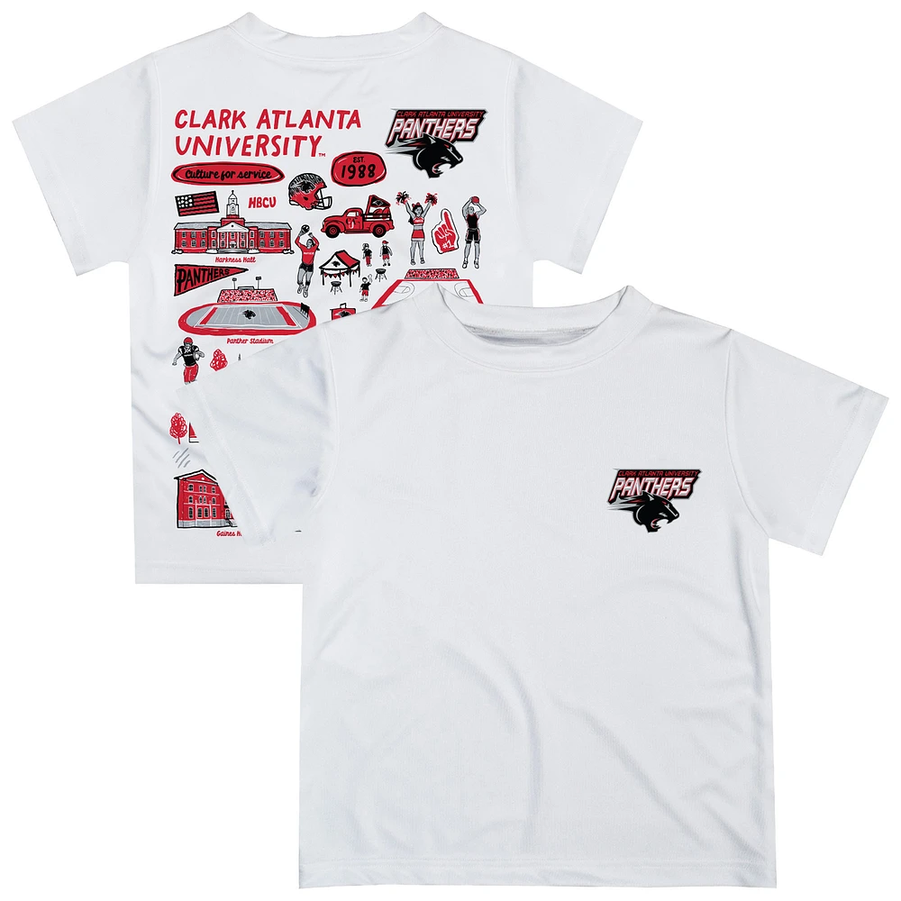 Toddler Vive La Fete White Clark Atlanta University Panthers Impressions Artwork T-Shirt