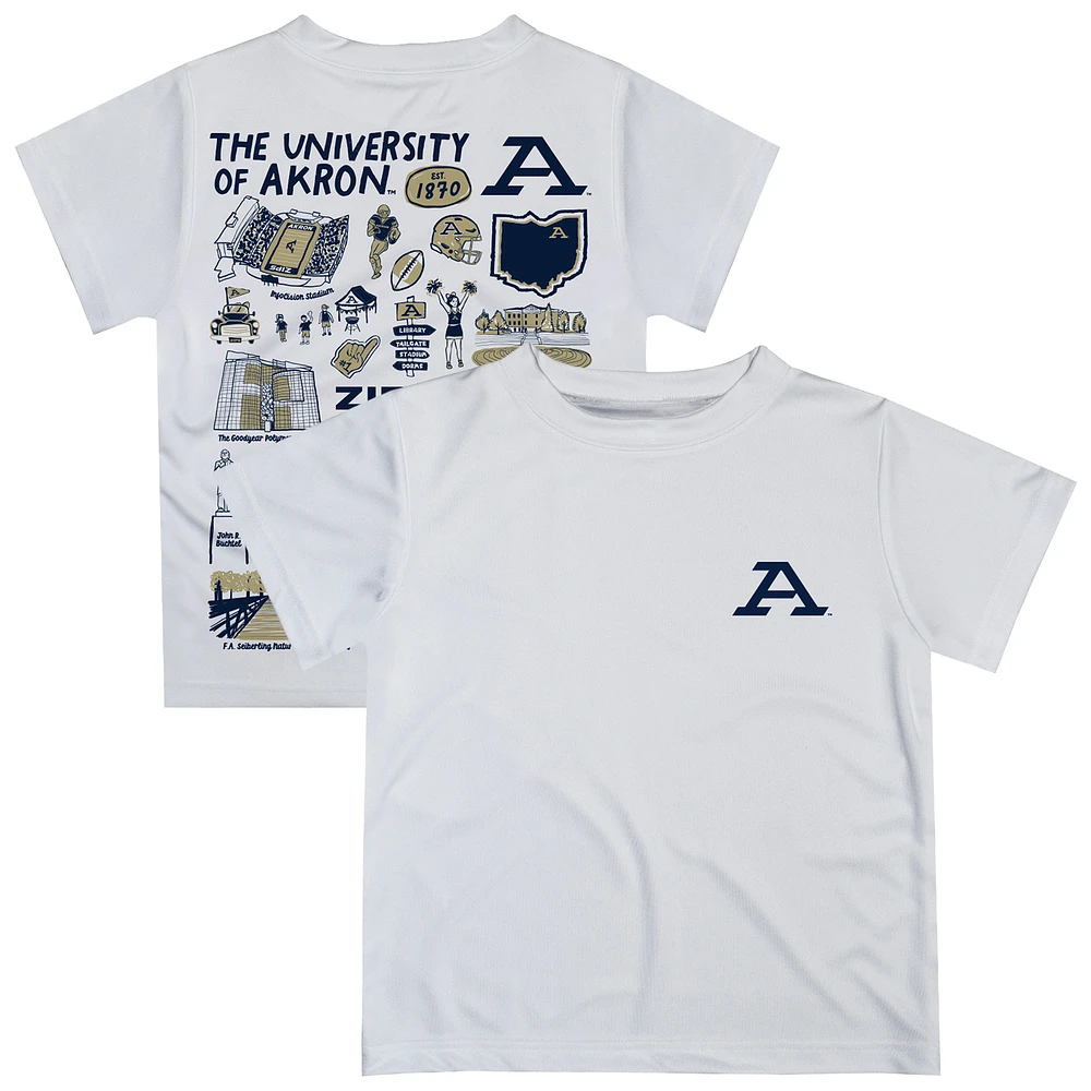 Toddler Vive La Fete White Akron Zips Impressions Artwork T-Shirt