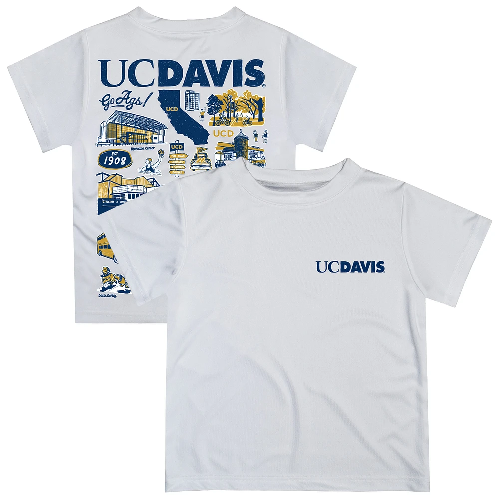 Toddler Vive La Fete White UC Davis Aggies Impressions Artwork T-Shirt
