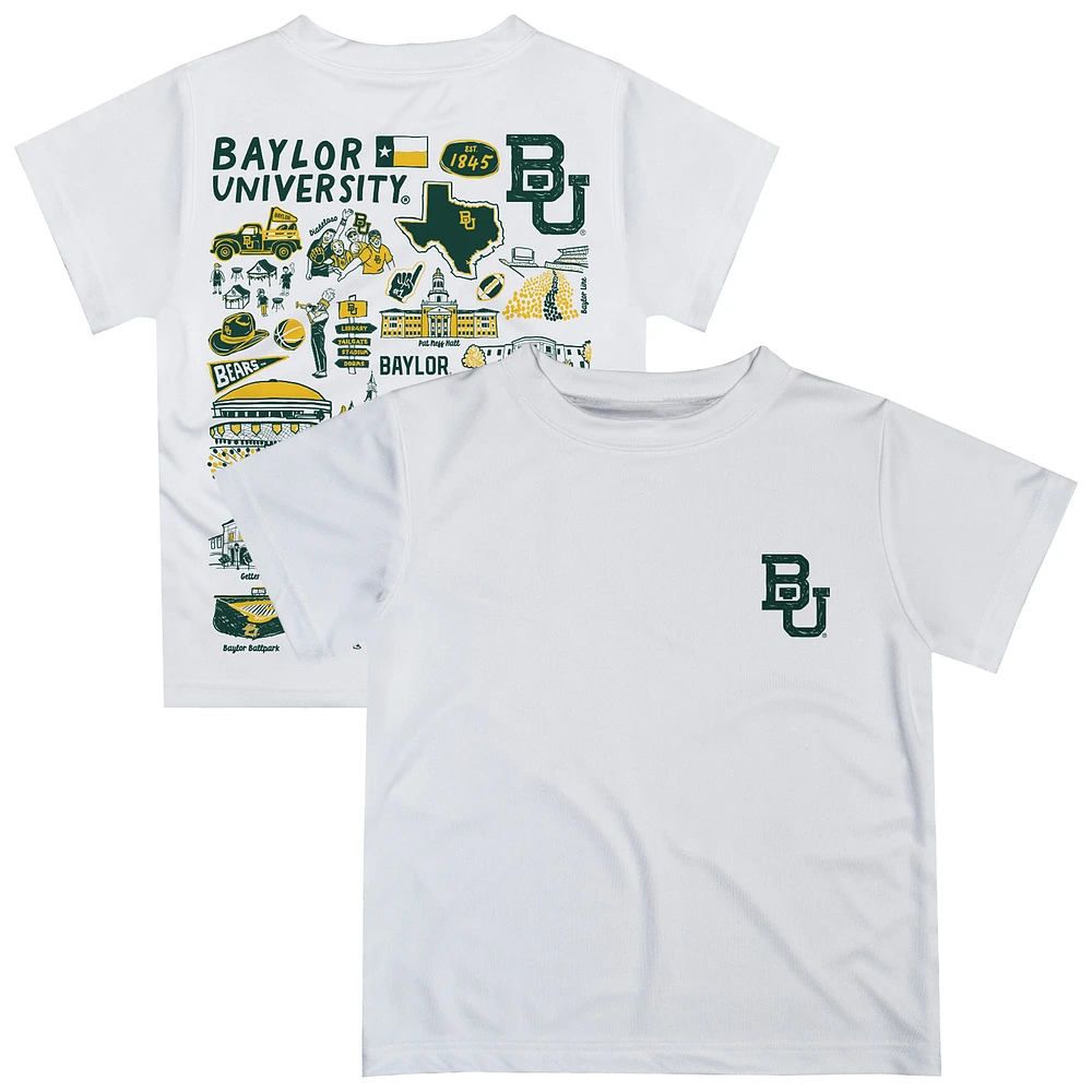 Youth Vive La Fete White Baylor Bears Impressions Artwork T-Shirt