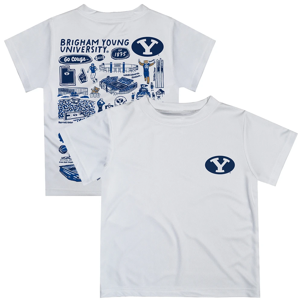 Youth Vive La Fete White BYU Cougars Impressions Artwork T-Shirt