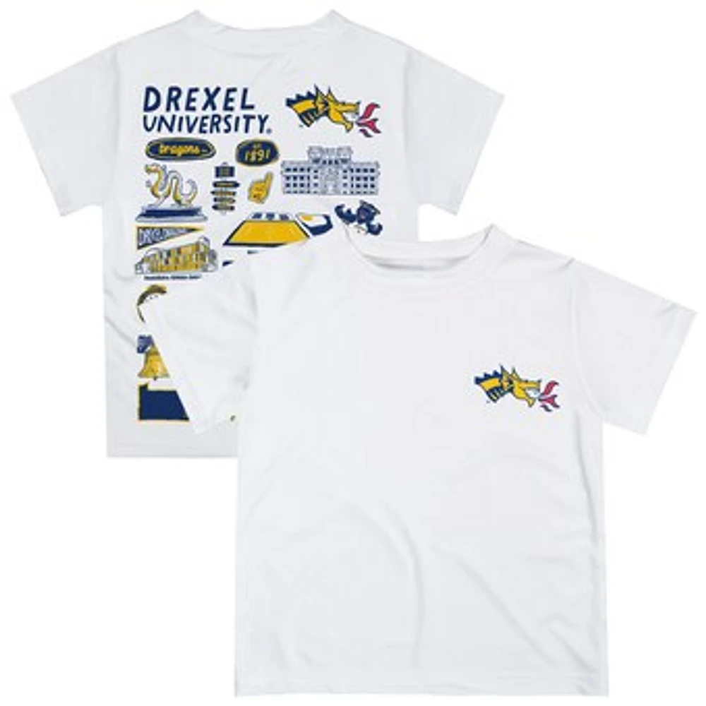 Youth Vive La Fete White Drexel Dragons Impressions Artwork T-Shirt