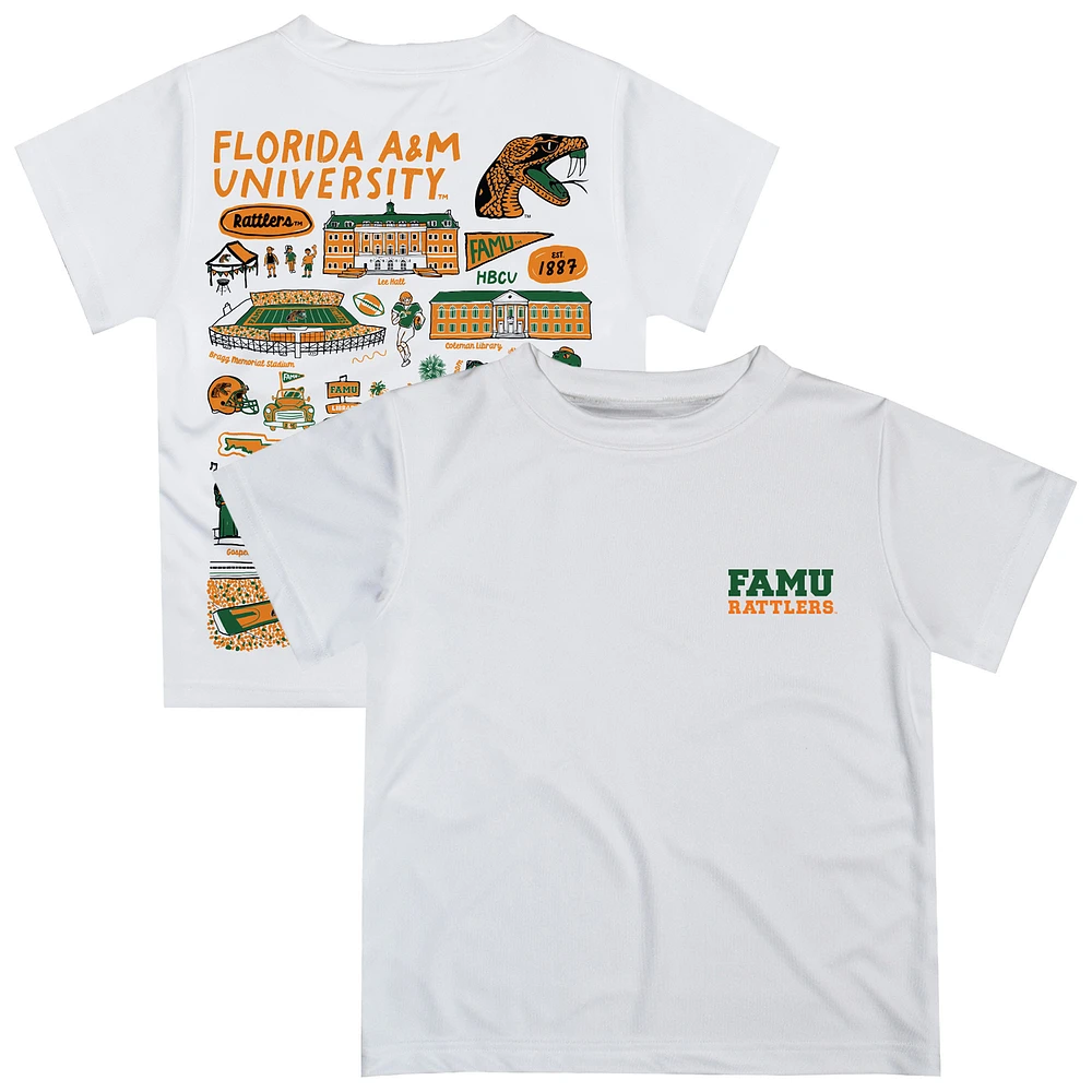 Youth Vive La Fete White Florida A&M Rattlers Impressions Artwork T-Shirt