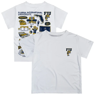 Youth Vive La Fete White FIU Panthers Impressions Artwork T-Shirt