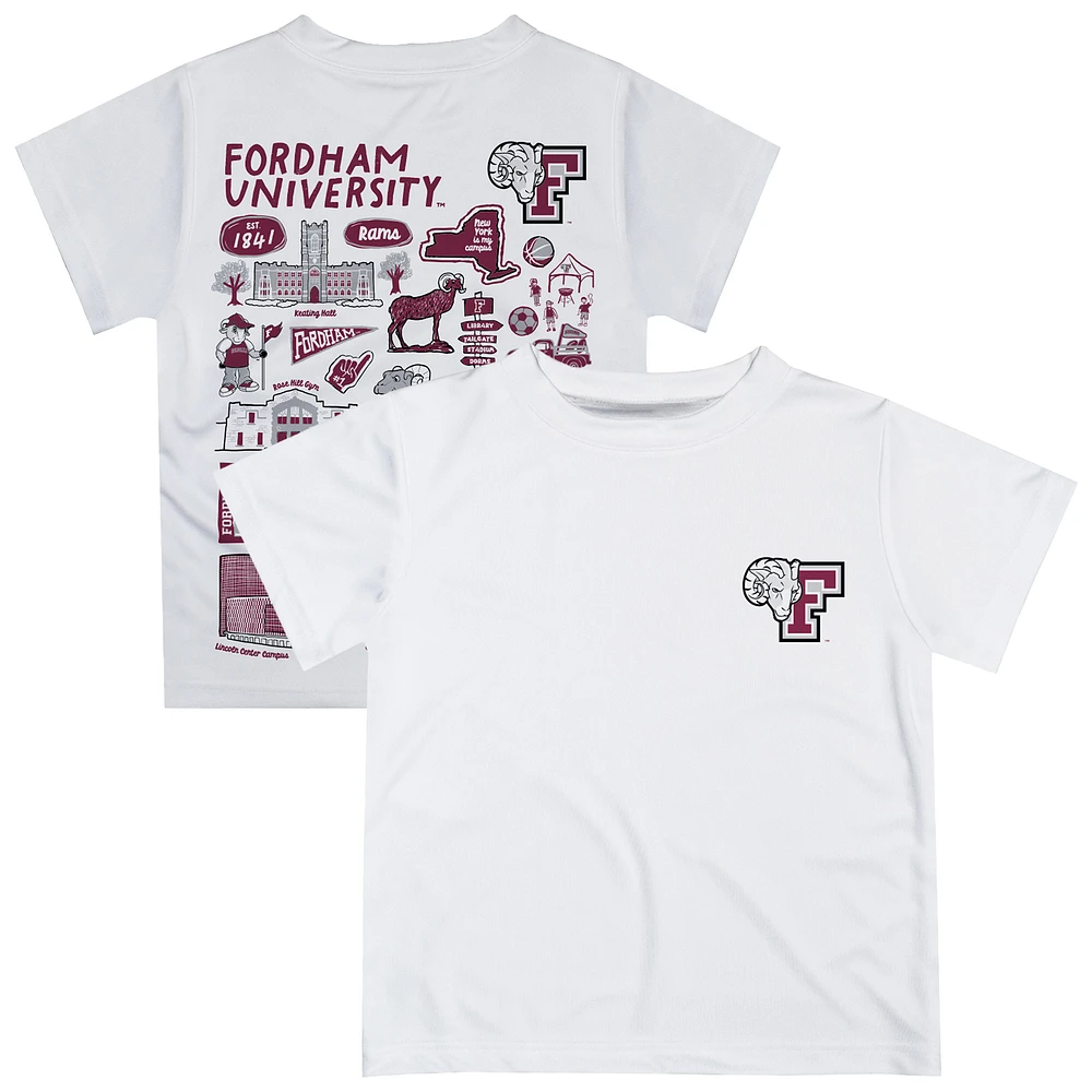 Youth Vive La Fete White Fordham Rams Impressions Artwork T-Shirt