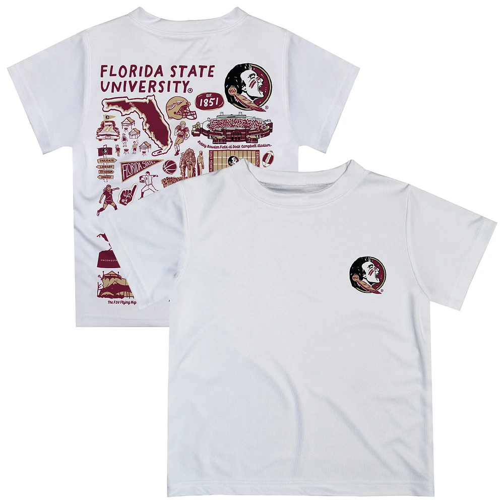Youth Vive La Fete White Florida State Seminoles Impressions Artwork T-Shirt