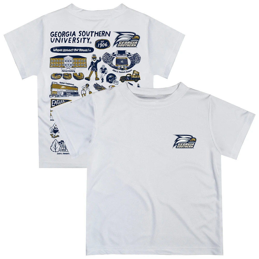 Youth Vive La Fete White Georgia Southern Eagles Impressions Artwork T-Shirt