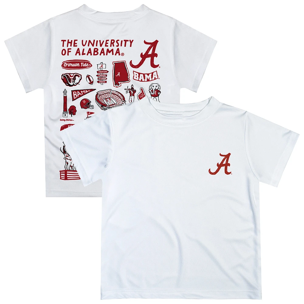 Youth Vive La Fete White Alabama Crimson Tide Impressions Artwork T-Shirt