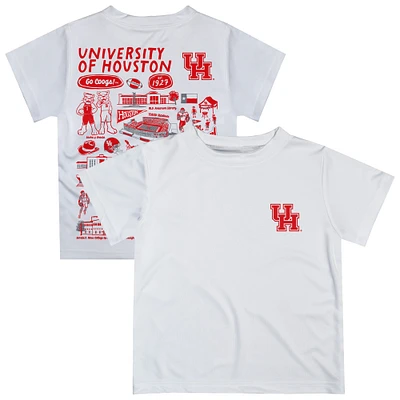 Youth Vive La Fete  White Houston Cougars Impressions Artwork T-Shirt