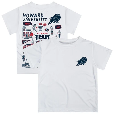 Youth Vive La Fete White Howard Bison Impressions Artwork T-Shirt