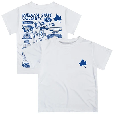 Youth Vive La Fete White Indiana State Sycamores Impressions Artwork T-Shirt