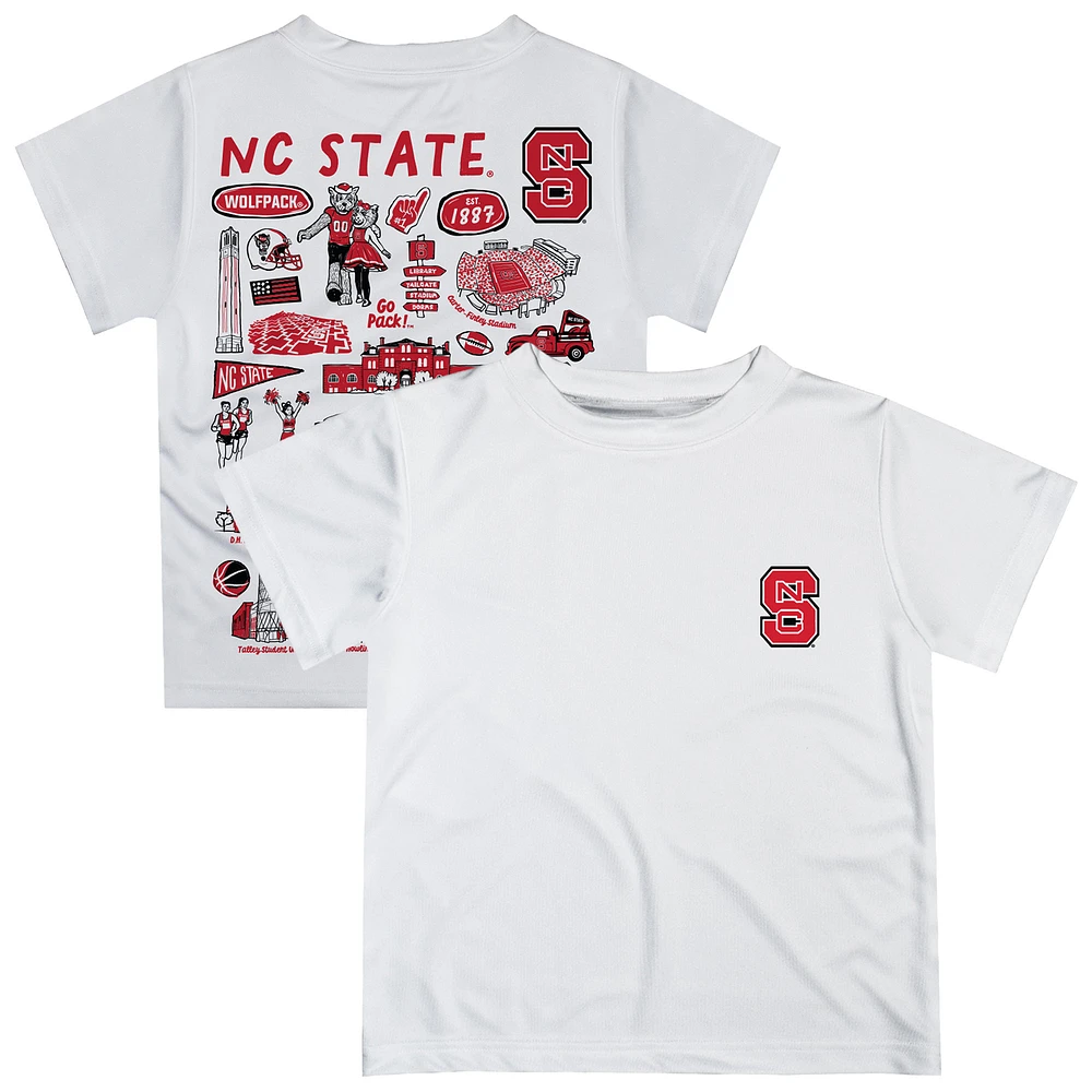 Youth Vive La Fete White NC State Wolfpack Impressions Artwork T-Shirt