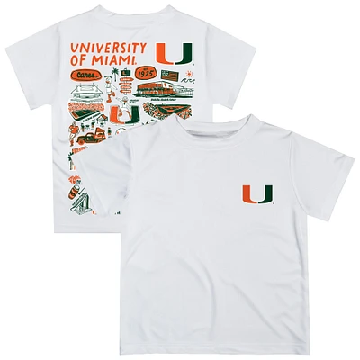 Youth Vive La Fete  White Miami Hurricanes Impressions Artwork T-Shirt