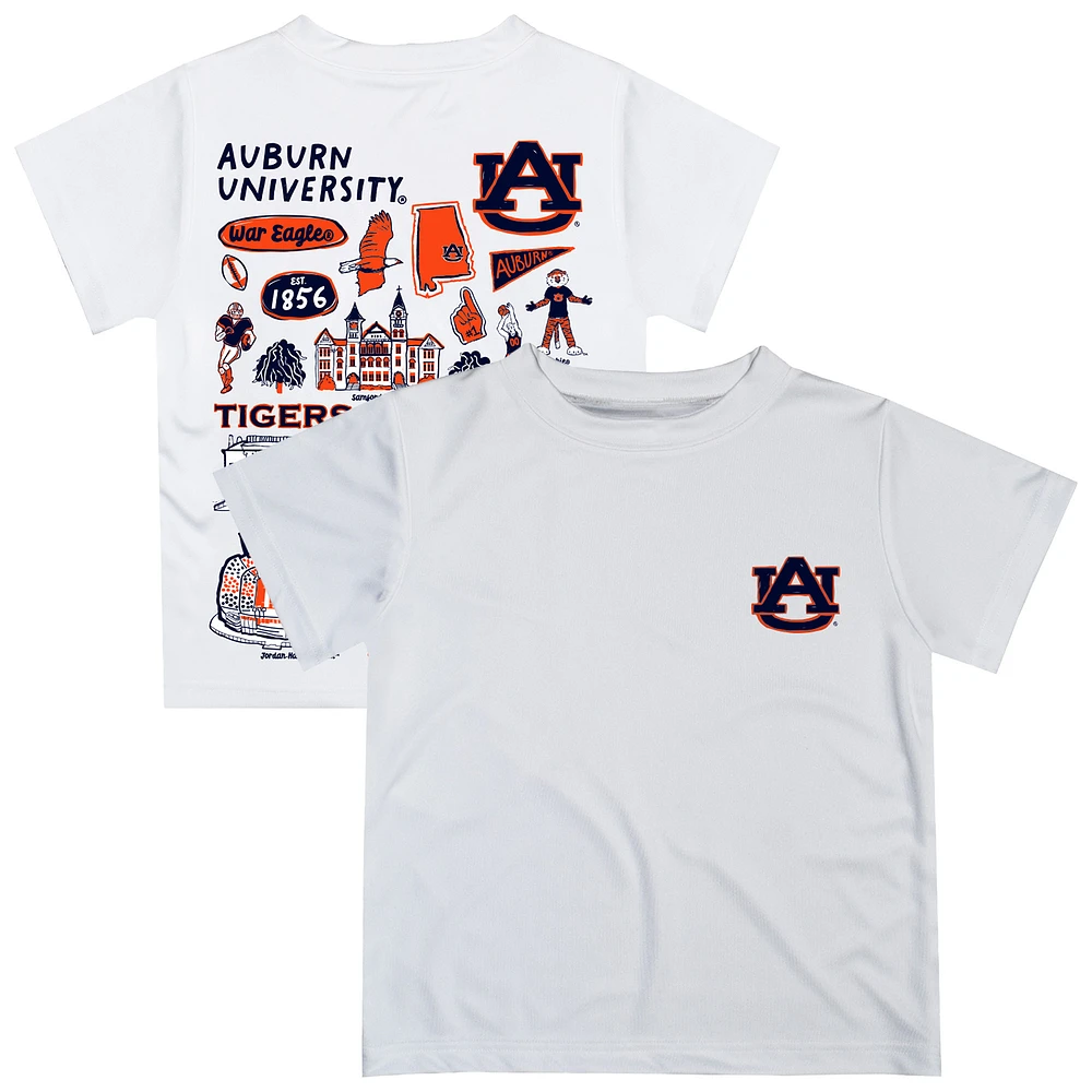 Youth Vive La Fete White Auburn Tigers Impressions Artwork T-Shirt