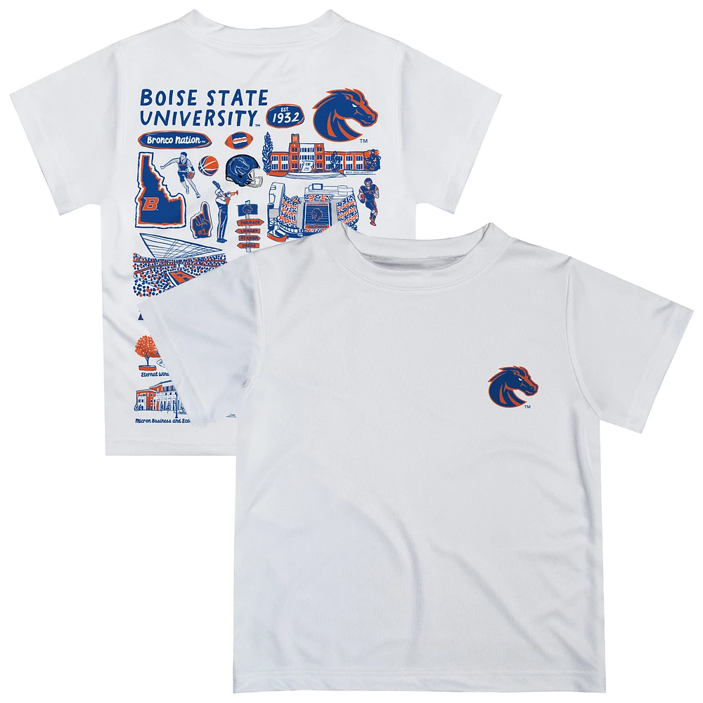Youth Vive La Fete White Boise State Broncos Impressions Artwork T-Shirt